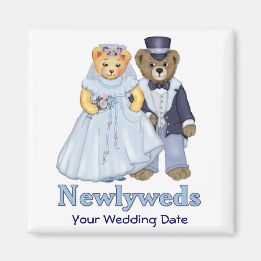 Boda del oso de peluche - personalizar iman