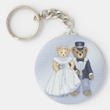 Boda del oso de peluche - personalizar llavero