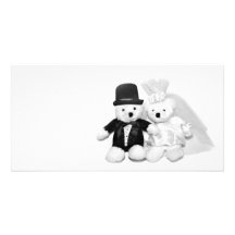 Boda del oso de peluche tarjetas fotograficas personalizadas