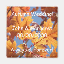 ¡Boda del otoño! el personalizado del imán nombra 