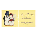 Boda del pingüino tarjeta fotografica  