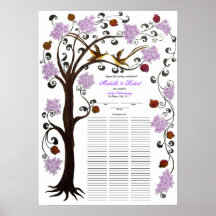 boda del Quaker de 100 huéspedes - árbol de la lil Poster