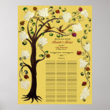 boda del Quaker de 100 huéspedes - árbol de la vid Poster