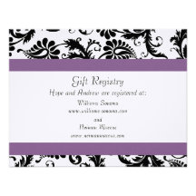 Boda del registro de regalos del damasco del negro anuncio personalizado