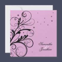 Boda del remolino y invitación florales elegantes  invitaciones