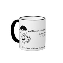 Boda del salto del cielo tazas de café