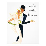 Boda del vintage, fiesta de compromiso elegante de comunicado personalizado
