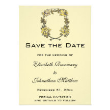 Boda del vintage, guirnalda antigua amarilla del r comunicados personalizados