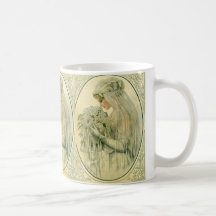 Boda del vintage, retrato nupcial de la novia del  taza de café