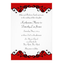 Boda elegante de la frontera de las volutas invitación personalizada