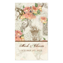 Boda elegante de los rosas de n de Flutterbyes ' Plantilla De Tarjeta Personal