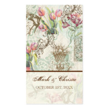 Boda elegante de los tulipanes de n de Flutterbyes Plantillas De Tarjeta De Negocio