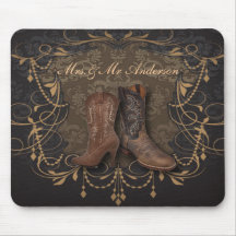 boda elegante del país de las botas de vaquero del alfombrillas de raton