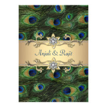 boda elegante del pavo real del verde esmeralda 5x anuncio personalizado