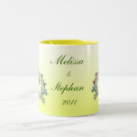 Boda floral amarillo tazas de café
