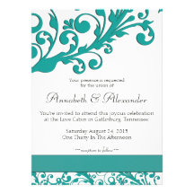 Boda floral azul elegante invitación