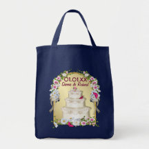 Boda floral de la torta bolsas de mano