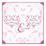 Boda floral del corazón color de rosa invitaciones