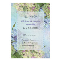 Boda floral del Hydrangea de la acuarela - RSVP Anuncios