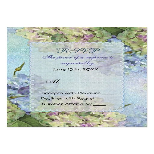 Boda floral del Hydrangea de la acuarela - RSVP Plantilla De Tarjeta Personal