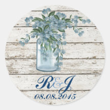 boda floral del país de la lila azul elegante del  pegatina redonda