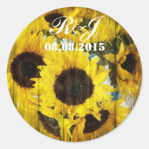 boda floral del país de los girasoles amarillos el pegatina