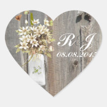boda floral del país del wildflower elegante del b calcomanías de corazones