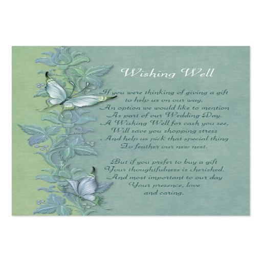 Boda floral en colores pastel de la mariposa - des tarjeta de visita