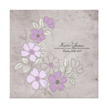 Boda floral púrpura y gris del vintage lienzo envuelto para galerias