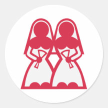 Boda lesbiana etiqueta redonda