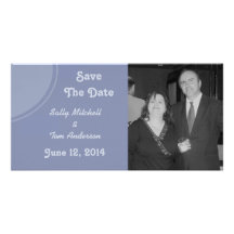 Boda moderno azul claro tarjetas fotograficas personalizadas