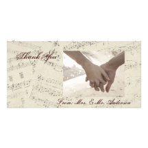 boda moderno de los musicnotes románticos del vint plantilla para tarjeta de foto