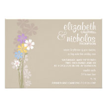Boda moderno del jardín de flores comunicado personalizado
