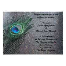 Boda negro brillante del pavo real anuncios personalizados