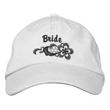 Boda negro del cordón - gorra de la novia gorra bordada