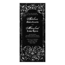 Boda negro del Victorian gótico y blanco fantasmag Invitación