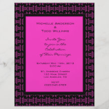 Boda negro rosado del modelo tarjetones