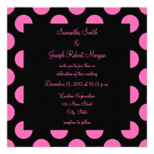 Boda negro y rosado del lunar comunicado personalizado