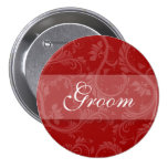 Boda nupcial del novio blanco rojo pin