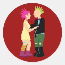 Boda punky pegatinas redondas