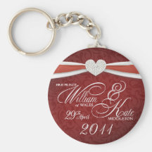 Boda real - llaveros de Guillermo y de Kate