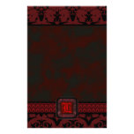 Boda rojo y negro del cordón del gótico papeleria