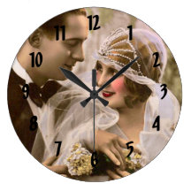 Boda romántico reloj de pared