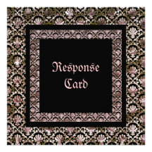 Boda rosado negro elegante del damasco anuncio personalizado