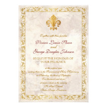 Boda temático de la flor de lis comunicado personalizado