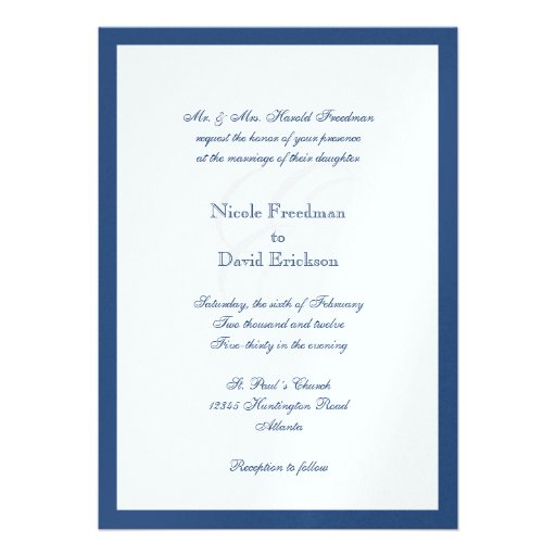 Boda tradicional del monograma del reflejo de la f invitaciones personales 