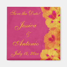 Boda tropical del placer iman de nevera