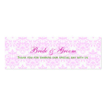 Boda verde blanco rosado del damasco tarjetas de visita