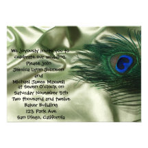 Boda verde de la vida del travesaño del pavo real  anuncio personalizado