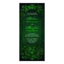 Boda verde horrible del Victorian gótico Invitación Personalizada